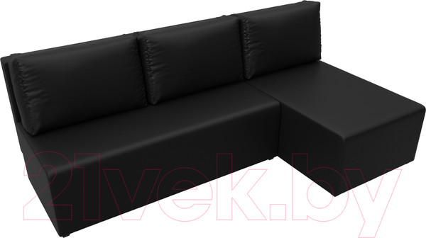 Изображение товара Диван угловой Лига Диванов Поло правый (экокожа черный)