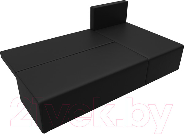 Изображение товара Диван угловой Лига Диванов Поло правый (экокожа черный)