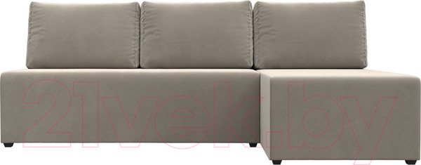 Изображение товара Диван угловой Лига Диванов Поло правый (микровельвет бежевый)