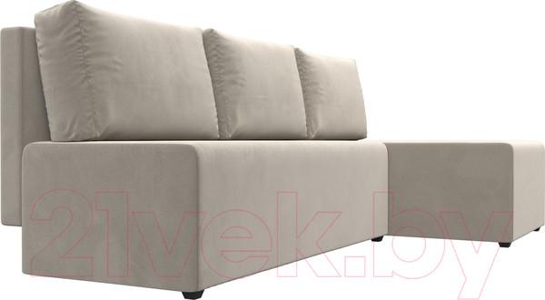 Изображение товара Диван угловой Лига Диванов Поло правый (микровельвет бежевый)