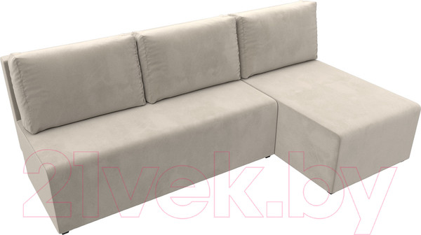 Изображение товара Диван угловой Лига Диванов Поло правый (микровельвет бежевый)