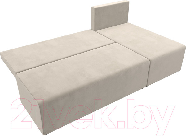 Изображение товара Диван угловой Лига Диванов Поло правый (микровельвет бежевый)
