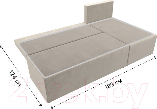 Изображение товара Диван угловой Лига Диванов Поло правый (микровельвет бежевый)