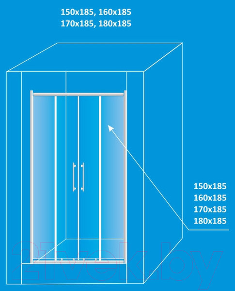 Изображение товара Душевая дверь Водный мир ТА-2 (160x185)
