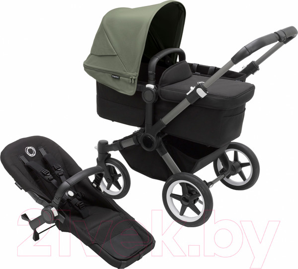 Изображение товара Детская универсальная коляска Bugaboo Donkey 5 2 в 1 с капюшоном (Black/Forest Green)