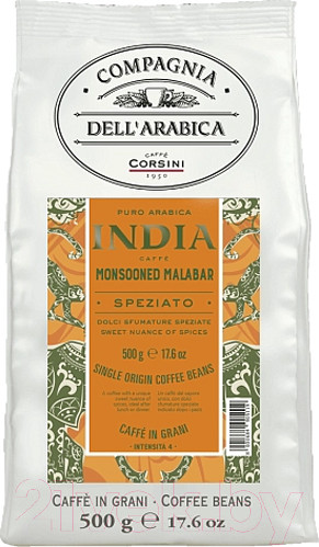 Изображение товара Кофе в зернах Compagnia Dell'Arabica Индия Мусонный Малабар (500г)