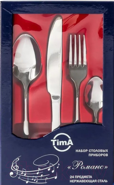 Изображение товара Набор столовых приборов TimA Романс TD-1010/SS (24пр)