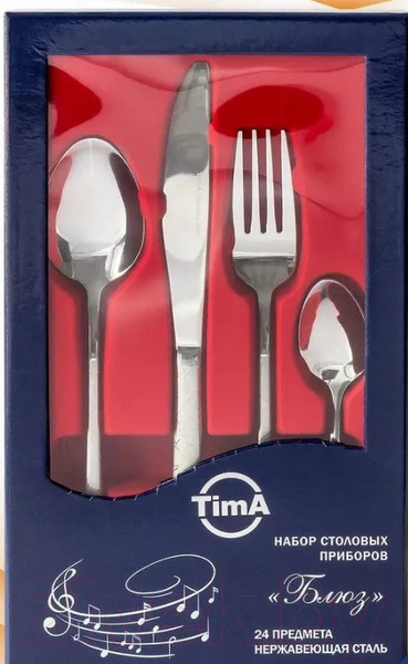 Изображение товара Набор столовых приборов TimA Блюз TD-1045/1/SS (24пр)