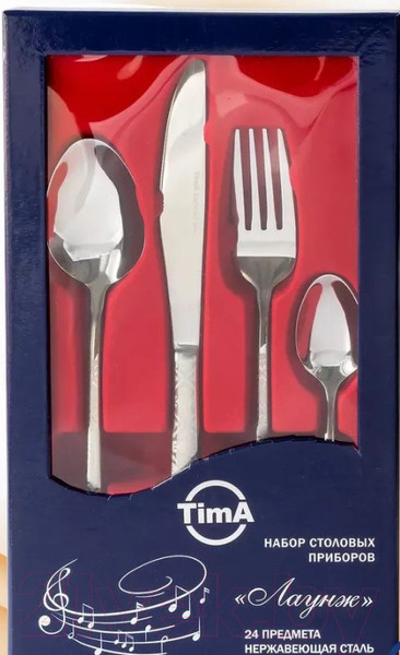 Изображение товара Набор столовых приборов TimA Лаунж TD-1045/2/SS (24пр)