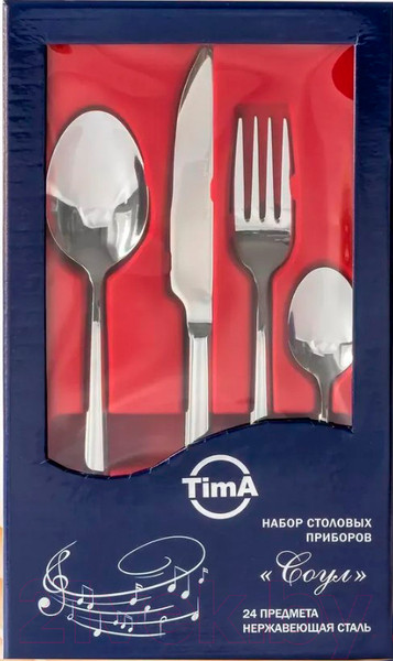 Изображение товара Набор столовых приборов TimA Соул TD-4067/SS (24пр)