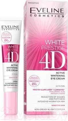 Изображение товара Крем для век Eveline Cosmetics White Prestige 4D Активный Выравнивающий тон (20мл)