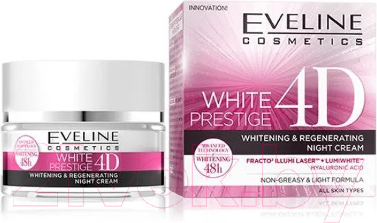 Изображение товара Крем для лица Eveline Cosmetics White Prestige 4D Ночной Регенерирующий Выравнивающий тон (50мл)