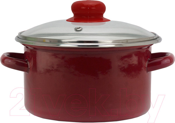 Изображение товара Кастрюля Эмаль 06-Б1612С (3л, бордовый)