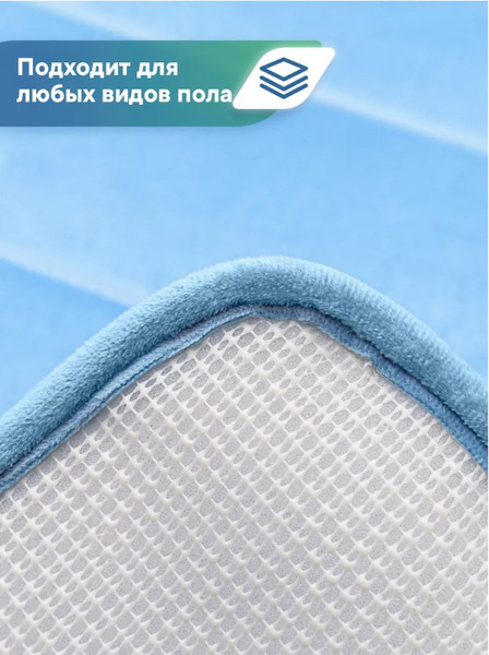 Изображение товара Набор ковриков для ванной и туалета Вилина Велюр / 7173 (50x80, 50x50, голубой)