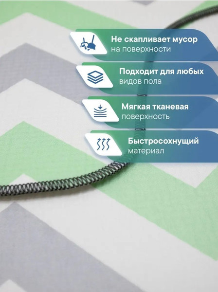 Изображение товара Набор ковриков для ванной и туалета Вилина Зигзаги / 7060-22002 (50x85, 50x52, серый/голубой)