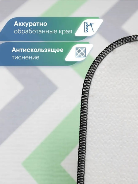 Изображение товара Набор ковриков для ванной и туалета Вилина Зигзаги / 7060-22002 (50x85, 50x52, серый/голубой)