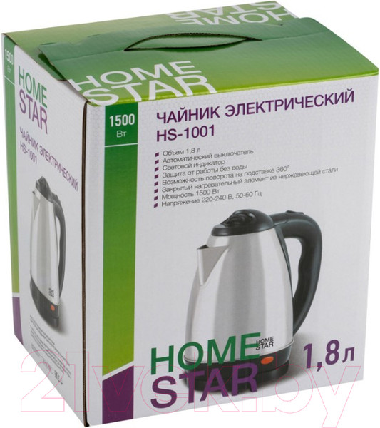Изображение товара Электрочайник HomeStar HS-1001 / 000450 (стальной)