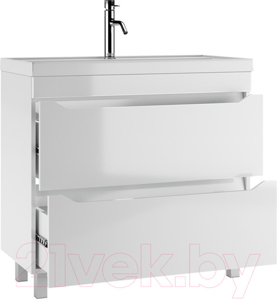 Изображение товара Тумба под умывальник Айсберг Bazis 90 Ева В2 DA5909T (с двумя ящиками)