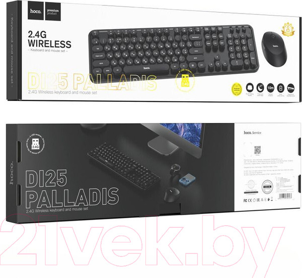 Изображение товара Комплект клавиатура и мышь Hoco DI25 (черный)