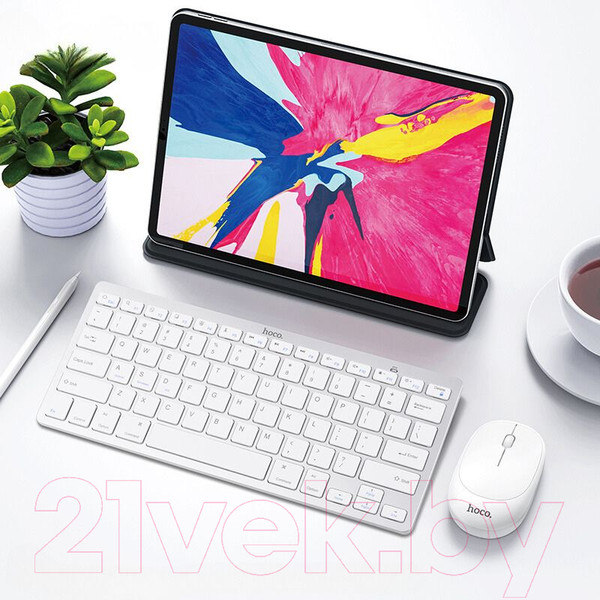 Изображение товара Комплект клавиатура и мышь Hoco DI05 (белый)