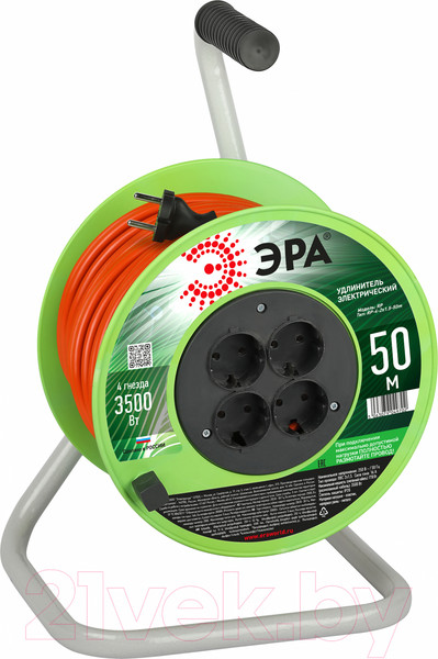 Изображение товара Удлинитель на катушке ЭРА RP-4-2x1.5-50m / Б0059784