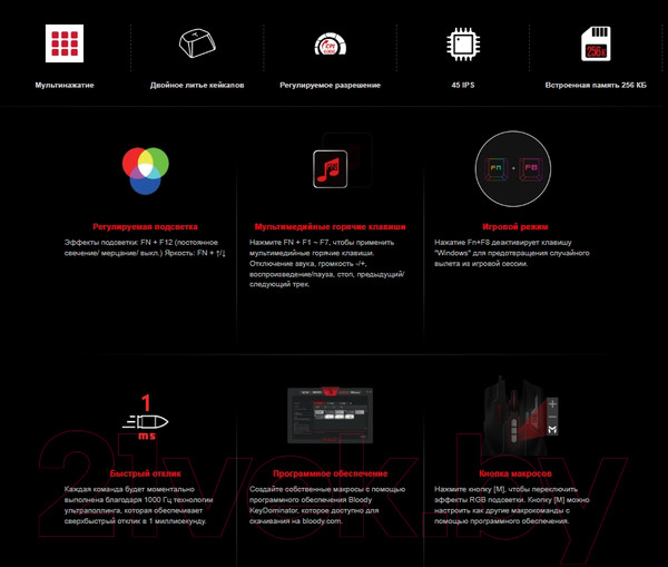 Изображение товара Комплект клавиатура и мышь A4Tech Bloody B1700 (черный)