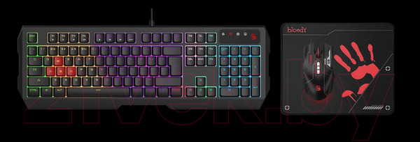Изображение товара Комплект клавиатура и мышь A4Tech Bloody B1700 (черный)