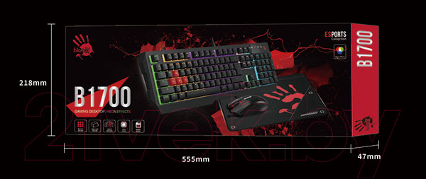 Изображение товара Комплект клавиатура и мышь A4Tech Bloody B1700 (черный)