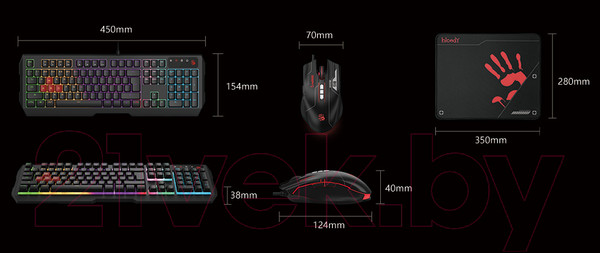 Изображение товара Комплект клавиатура и мышь A4Tech Bloody B1700 (черный)