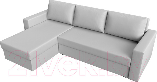 Изображение товара Диван угловой Лига Диванов Траумберг Лайт левый (экокожа белый)