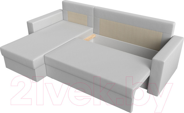 Изображение товара Диван угловой Лига Диванов Траумберг Лайт левый (экокожа белый)