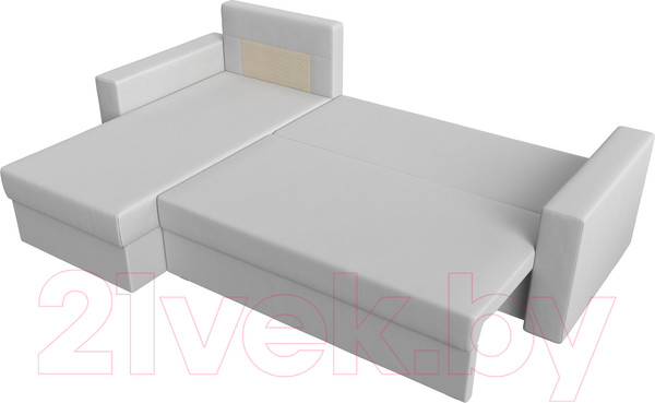 Изображение товара Диван угловой Лига Диванов Траумберг Лайт левый (экокожа белый)