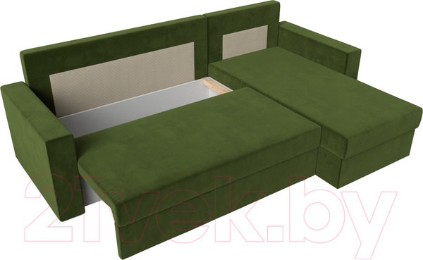 Изображение товара Диван угловой Лига Диванов Траумберг Лайт правый (микровельвет зеленый)