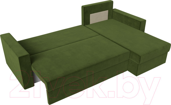 Изображение товара Диван угловой Лига Диванов Траумберг Лайт правый (микровельвет зеленый)
