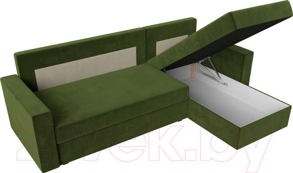 Изображение товара Диван угловой Лига Диванов Траумберг Лайт правый (микровельвет зеленый)