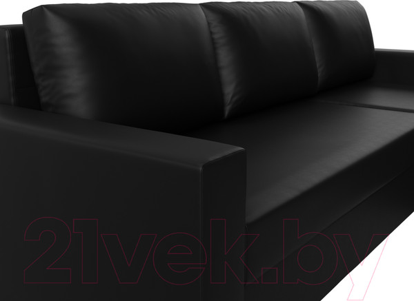 Изображение товара Диван угловой Лига Диванов Траумберг Лайт правый (экокожа черный)