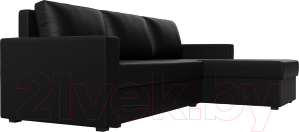 Изображение товара Диван угловой Лига Диванов Траумберг Лайт правый (экокожа черный)