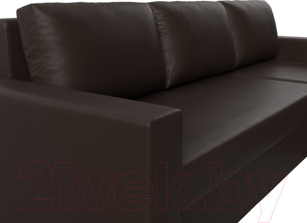 Изображение товара Диван угловой Лига Диванов Траумберг Лайт правый (экокожа коричневый)