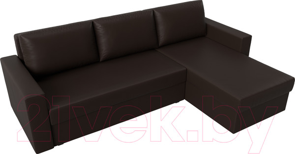 Изображение товара Диван угловой Лига Диванов Траумберг Лайт правый (экокожа коричневый)