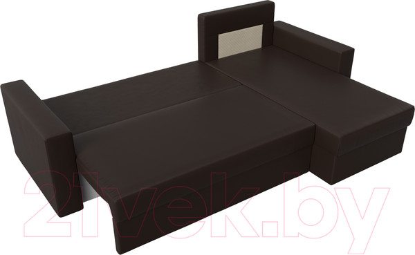 Изображение товара Диван угловой Лига Диванов Траумберг Лайт правый (экокожа коричневый)