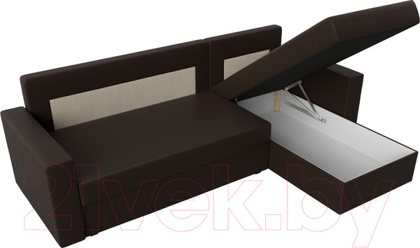 Изображение товара Диван угловой Лига Диванов Траумберг Лайт правый (экокожа коричневый)