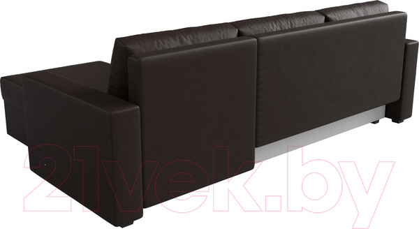 Изображение товара Диван угловой Лига Диванов Траумберг Лайт правый (экокожа коричневый)