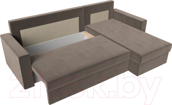 Изображение товара Диван угловой Лига Диванов Траумберг Лайт правый (велюр коричневый)