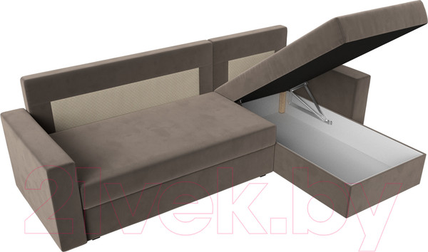 Изображение товара Диван угловой Лига Диванов Траумберг Лайт правый (велюр коричневый)