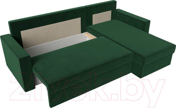 Изображение товара Диван угловой Лига Диванов Траумберг Лайт правый (велюр зеленый)