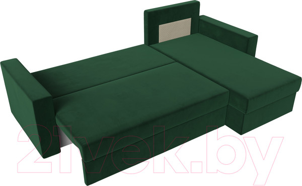 Изображение товара Диван угловой Лига Диванов Траумберг Лайт правый (велюр зеленый)