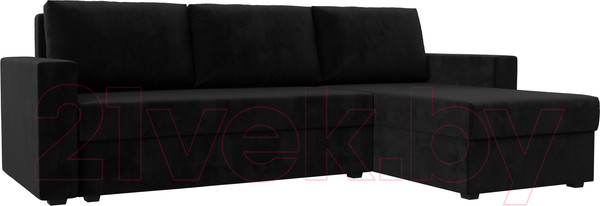 Изображение товара Диван угловой Лига Диванов Траумберг Лайт правый (велюр черный)
