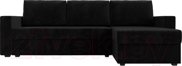 Изображение товара Диван угловой Лига Диванов Траумберг Лайт правый (велюр черный)