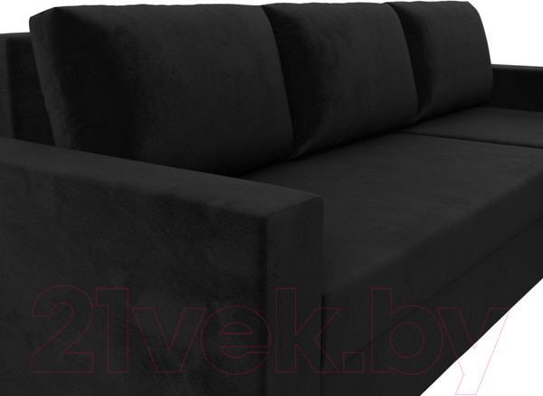 Изображение товара Диван угловой Лига Диванов Траумберг Лайт правый (велюр черный)