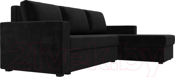 Изображение товара Диван угловой Лига Диванов Траумберг Лайт правый (велюр черный)